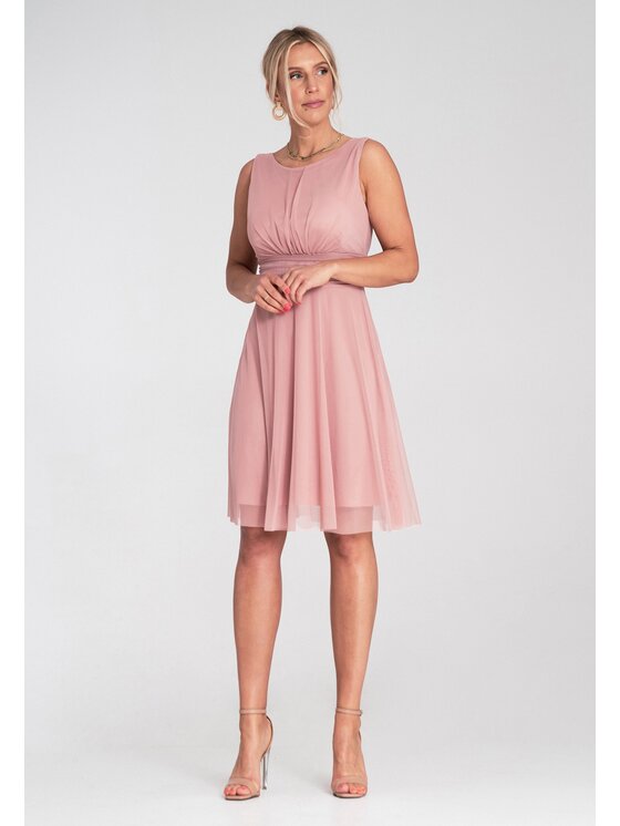 FIGL FIGL Koktejlové šaty M1208 Ružová Flared Fit