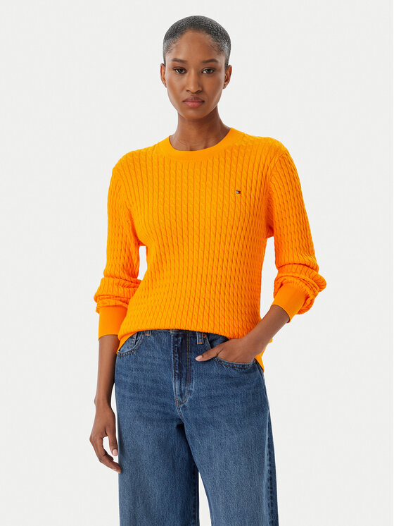 Tommy Hilfiger Pulover Fine WW0WW44993 Portocaliu Regular Fit