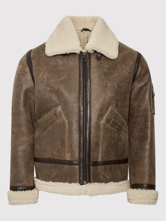 Serge Pariente Serge Pariente Nahkjope New Kennedy Pruun Regular Fit