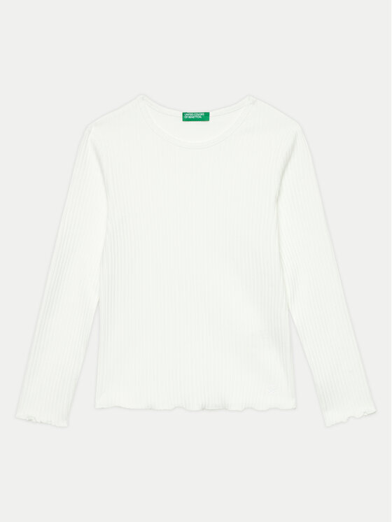 United Colors Of Benetton Bluză 3F1AC10LI Alb Slim Fit
