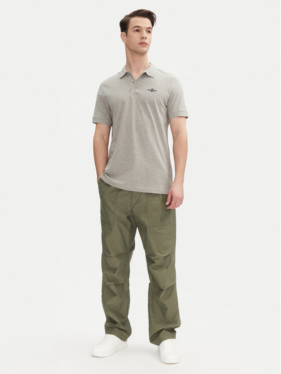 Aeronautica Militare Aeronautica Militare Polo majica 251PO1843P191 Siva Regular Fit