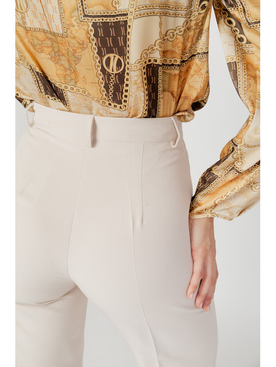 Hanny Deep Hanny Deep Pantaloni palazzo F876YBDP3423B Bianco Palazzo Fit