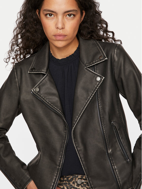 Vila Vila Giacca in similpelle Cara 14098830 Nero Regular Fit