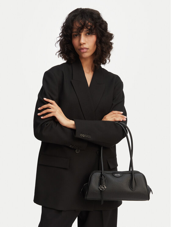 Calvin Klein Geantă Quilted Nylon Ew Satchel LV04F3743G Negru