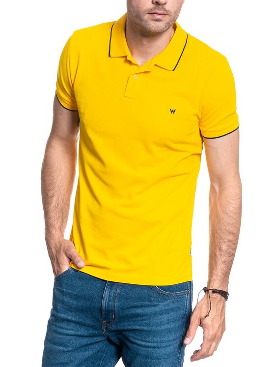 Wrangler Wrangler T-shirt SS PIQUE POLO Giallo Regular Fit