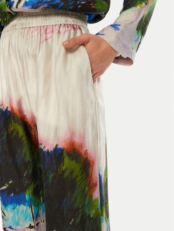 Munthe Munthe Kalhoty z materiálu Arum 244140524418 Barevná Relaxed Fit