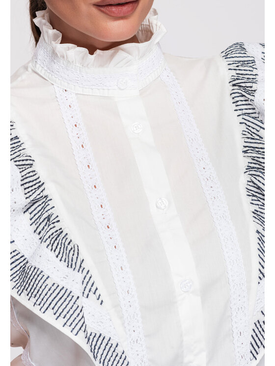 Ombre Ombre Koszula OW-SH-E0002 Biały Regular Fit
