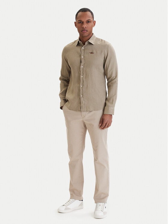Aeronautica Militare Aeronautica Militare Cămașă 261CA1321UCT03089 Bej Regular Fit