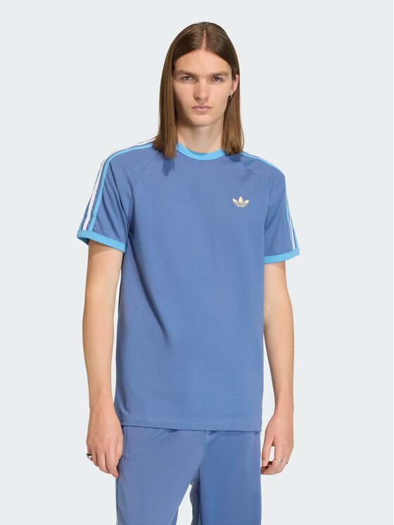 adidas adidas T-Shirt 3-Stripes Niebieski jasny Regular Fit