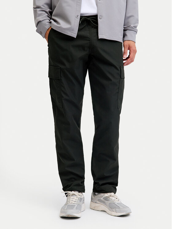 Jack & Jones Jack & Jones Kalhoty z materiálu Kane 12278911 Černá Relaxed Fit