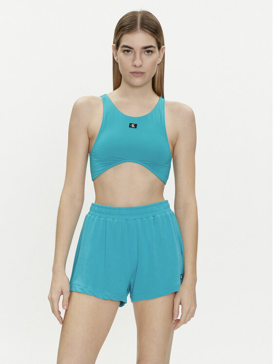 Calvin Klein Swimwear Calvin Klein Swimwear Šortky z materiálu KW0KW02441 Tyrkysová Regular Fit