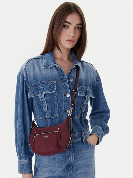 Guess Torebka Marsha Mini HWSG95 01720 Bordowy
