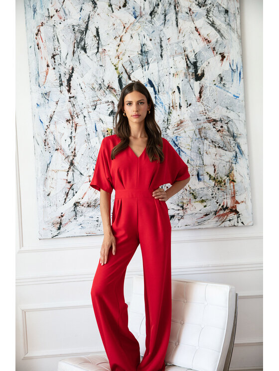 Stylove Stylove Kombinezon S285 Czerwony Regular Fit