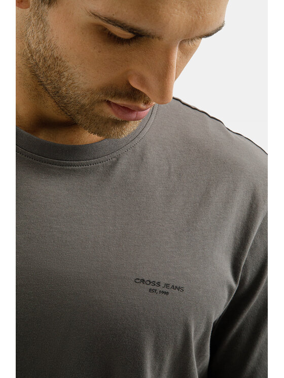 Cross Jeans Cross Jeans T-Shirt 16156-021 Szary Regular Fit
