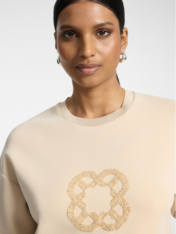 Elena Mirò Elena Mirò Felpa G809Z000680N0A2 Crema Regular Fit