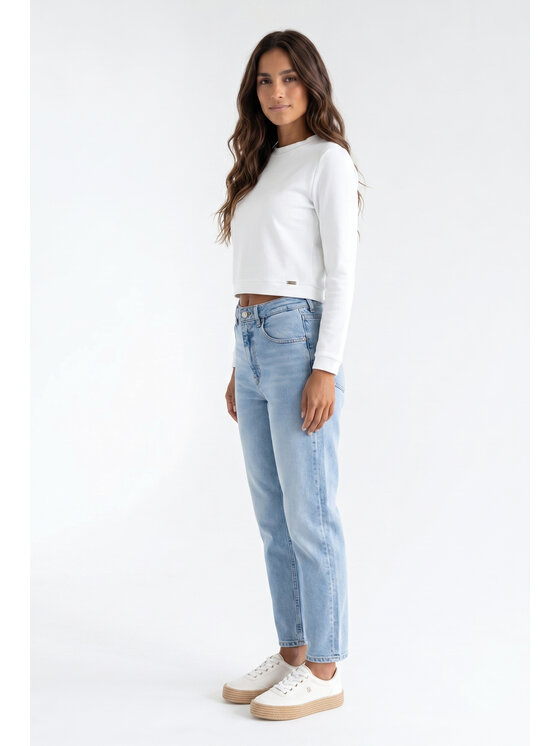 FIGL FIGL Mikina M1375 Krémová Regular Fit