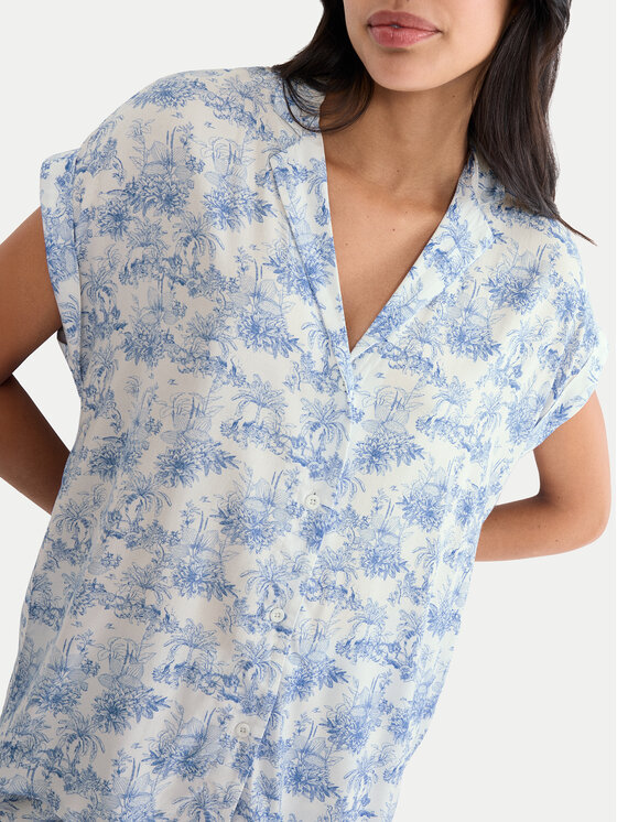 Triumph Triumph Pižama Boyfriend 10222611 Modra Relaxed Fit