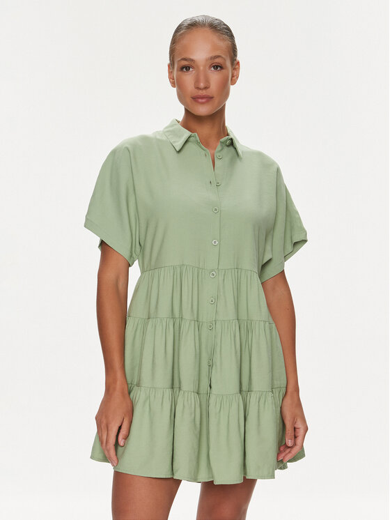 Silvian Heach Silvian Heach Rochie tip cămașă GPP23328VE Verde Regular Fit