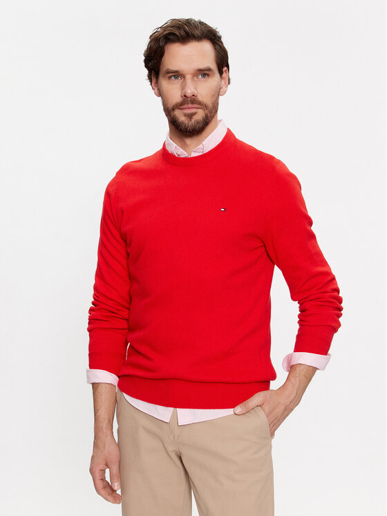 Tommy Hilfiger Tommy Hilfiger Megztinis MW0MW28046 Raudona Regular Fit
