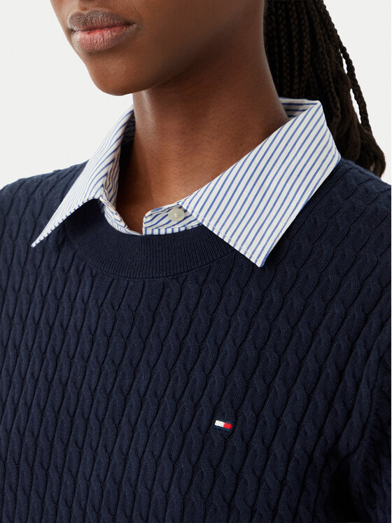 Tommy Hilfiger Tommy Hilfiger Пуловер Fine WW0WW44993 Тъмносин Regular Fit