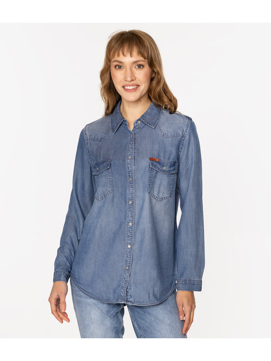 Lee Cooper Lee Cooper Koszula jeansowa CENTA 5018 Niebieski Regular Fit
