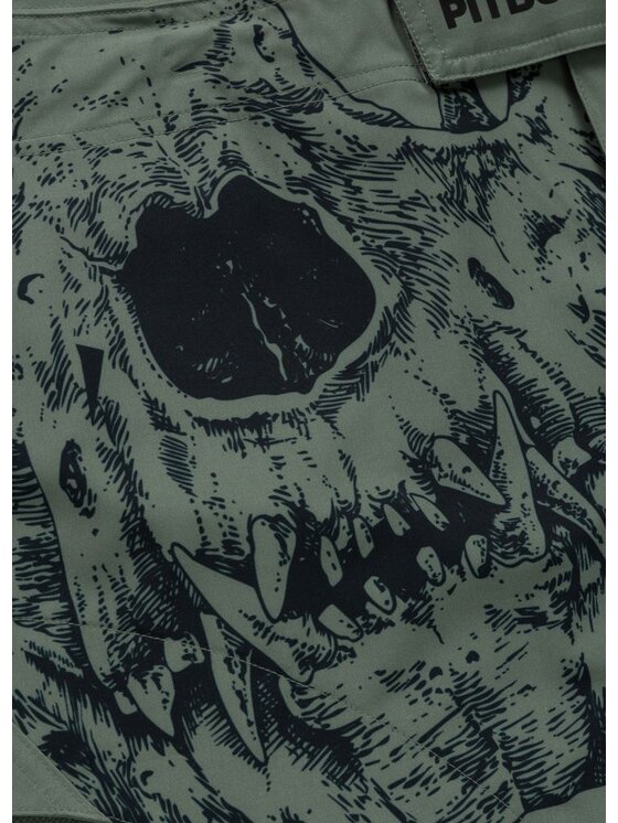 PITBULL PITBULL Szorty sportowe SKULL LOGO Szary Regular Fit