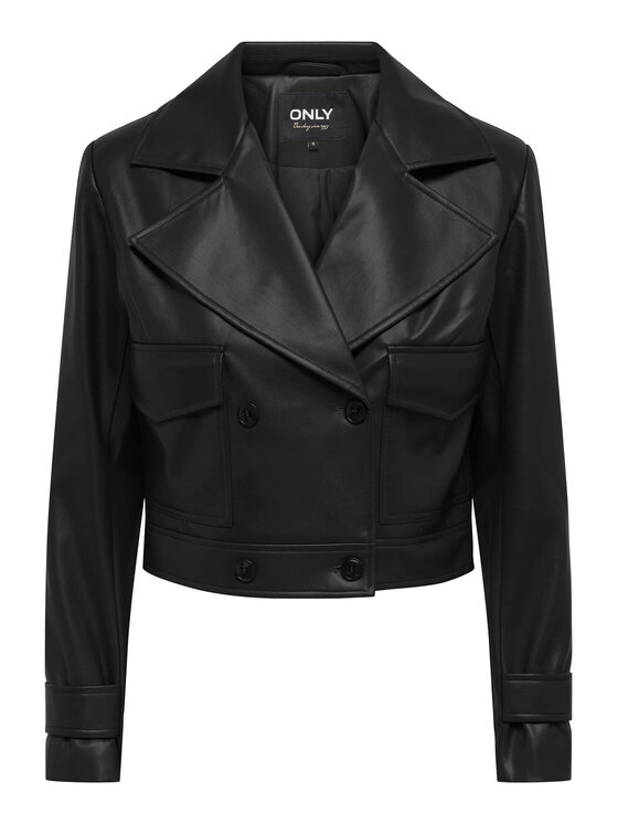 ONLY ONLY Jakna od imitacije kože 15293027 Crna Regular Fit