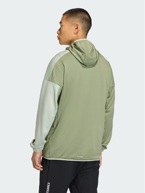 adidas adidas Bluza techniczna Terrex Xperior Climawarm Light Fleece Zielony Slim Fit