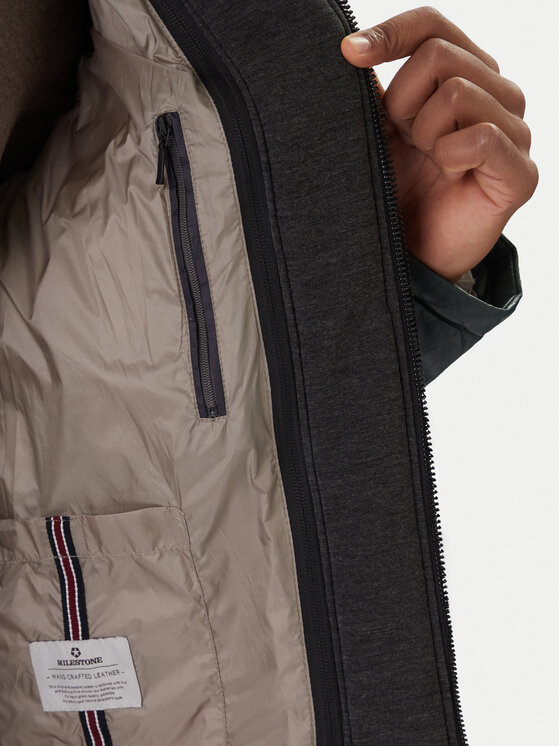 Milestone Milestone Шкіряна куртка Ms Article 531019 21360 Сірий Regular Fit