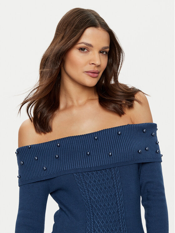 Guess Guess Sukienka dzianinowa W5RK0G Z2YJ2 Granatowy Bodycon Fit