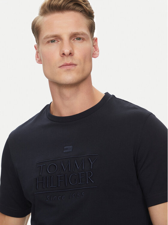 Tommy Hilfiger Tommy Hilfiger Tricou Embroidery Logo MW0MW38620 Bleumarin Regular Fit