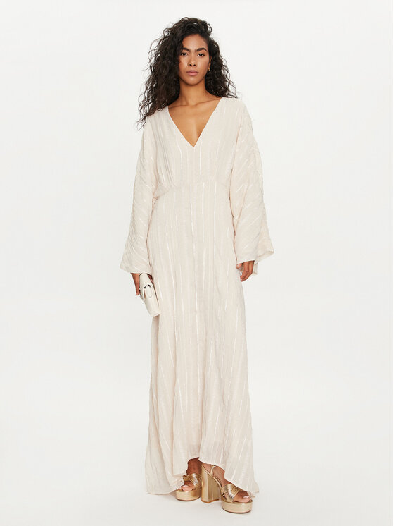 Vero Moda Vero Moda Sukienka letnia Tara 10304254 Écru Loose Fit