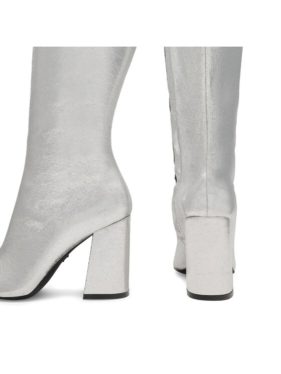 nine west silver boots