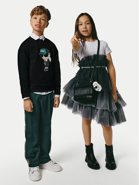 Karl Lagerfeld Kids Karl Lagerfeld Kids Елегантне плаття Z31326 D Чорний Regular Fit