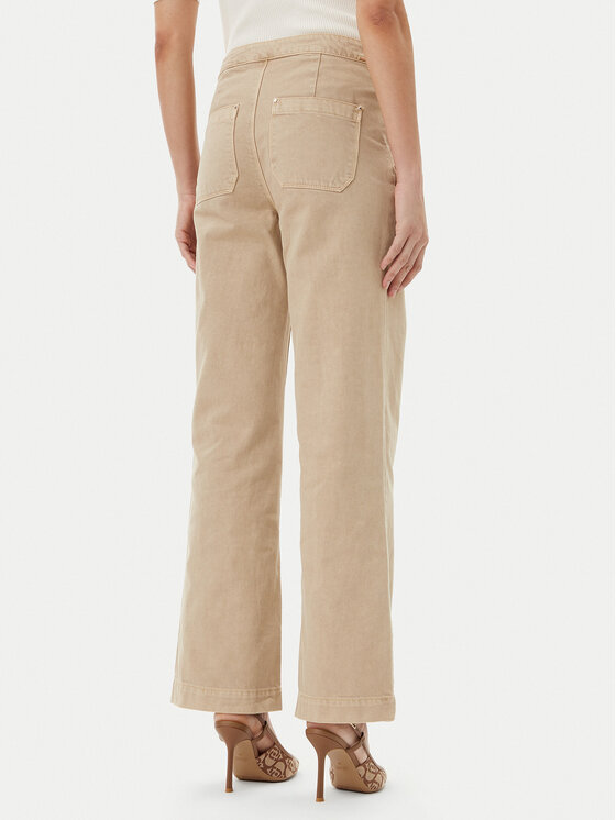 Morgan Morgan Παντελόνι υφασμάτινο 251-PICHAK Μπεζ Wide Leg
