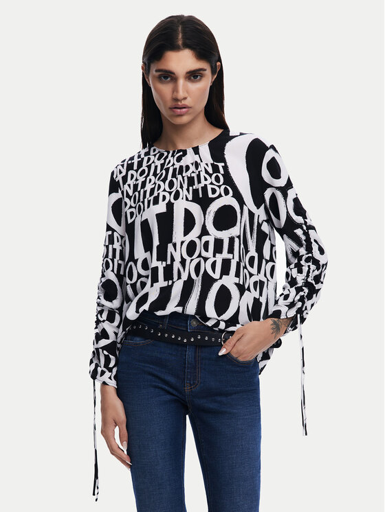 Desigual Desigual Blúz 25SWBW04 Fekete Regular Fit
