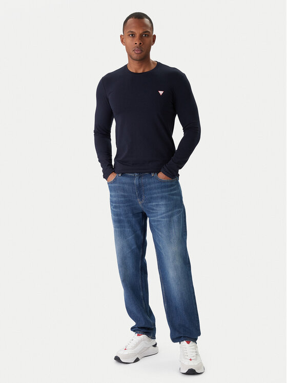 Guess Guess Majica dugih rukava M2YI28 J1314 Tamnoplava Slim Fit