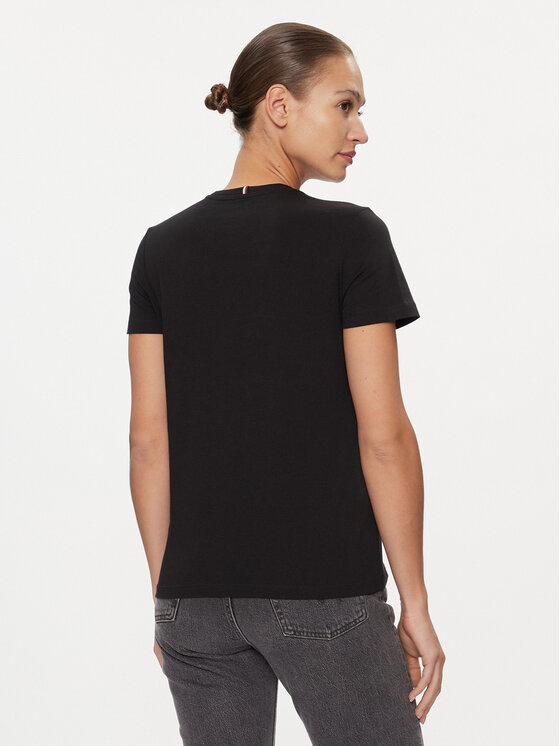 Tommy Hilfiger Tommy Hilfiger Tricou Heritage Crew Neck Graphic Tee WW0WW24967 Negru Regular Fit