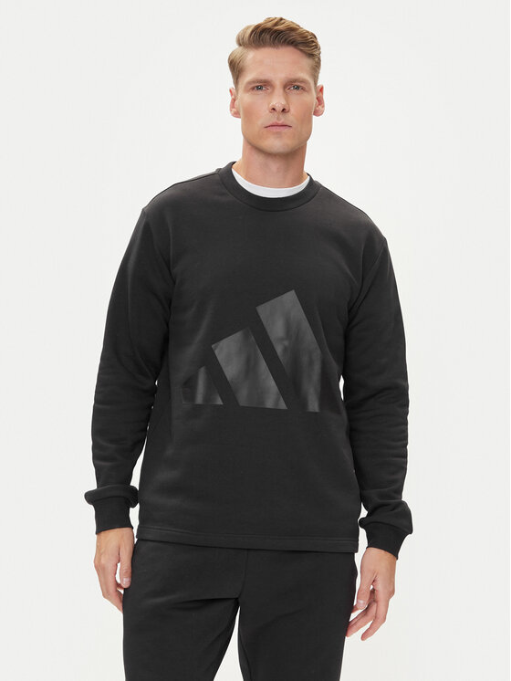 adidas adidas Trening Big Logo Fleece Colorblock JI8865 Negru Regular Fit
