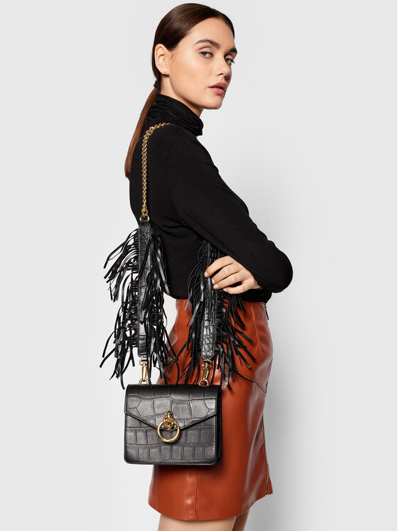 PINKO Pinko Сумка Lovelink Mini Top Handle Croco E Vitello St Cocco PE21 PLTT 1P222R Y6Y2 Чорний