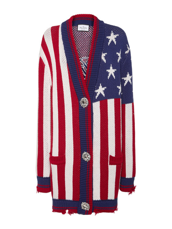 PHILIPP PLEIN PHILIPP PLEIN Kardigan 26375 Kolorowy Regular Fit