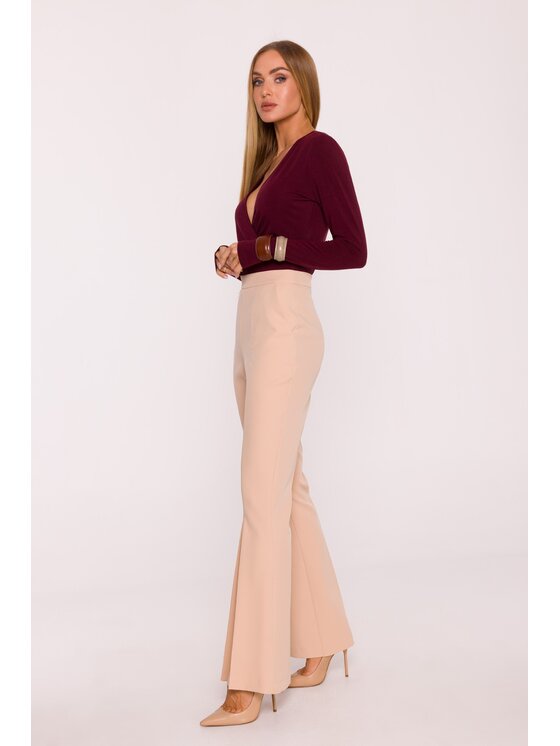 Made of Emotion Made of Emotion Spodnie materiałowe M874 Beżowy Wide Leg