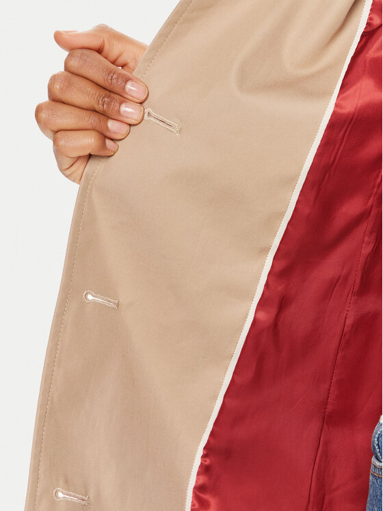 Tommy Hilfiger Tommy Hilfiger Trencz Heritage Single WW0WW24966 Beżowy Regular Fit