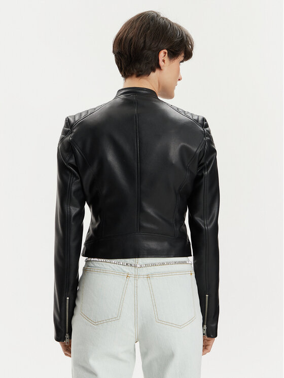 JJXX JJXX Bunda z imitácie kože Ava 12258376 Čierna Slim Fit
