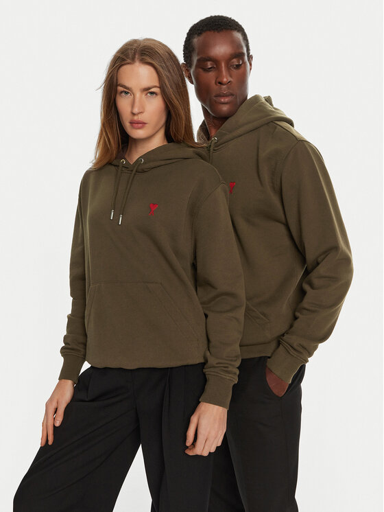 AMI PARIS AMI PARIS Felpa USW235730 Marrone Regular Fit