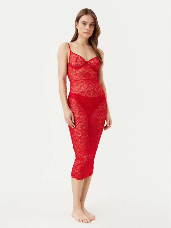 Guess Camicia da notte O5RK00 KBGT0 Rosso Regular Fit, taglia : XS