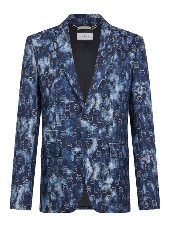 PHILIPP PLEIN PHILIPP PLEIN Marynarka 29059 Granatowy Regular Fit