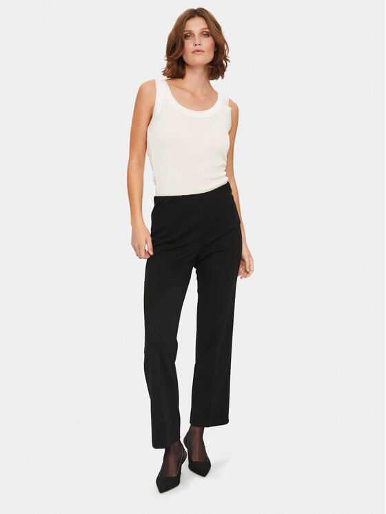 Saint Tropez Saint Tropez Megztos kelnės 30511700 Juoda Flared Leg