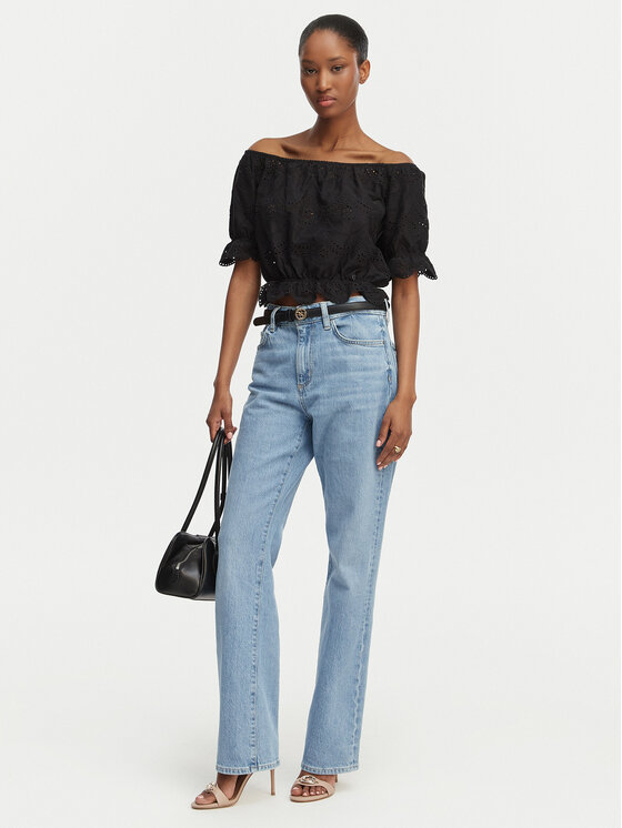 Guess Guess Blúzka W6GP47 K3336 Čierna Regular Fit