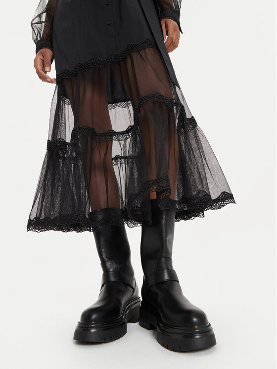 TWINSET TWINSET Koktel haljina 241TT2040 Crna Regular Fit